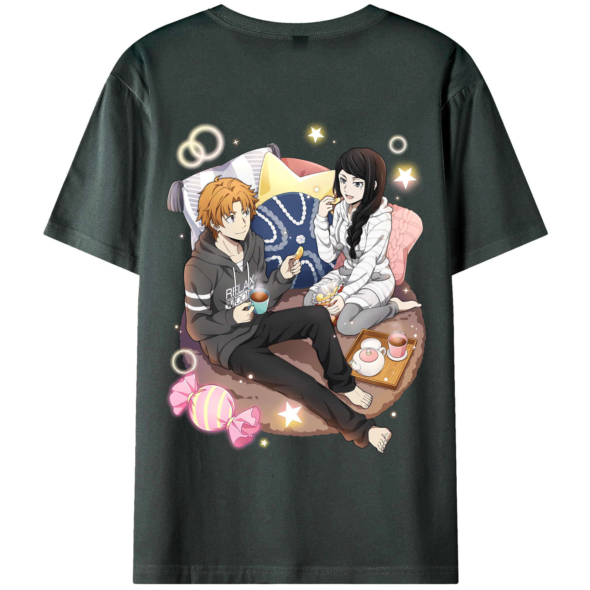 （画像用） 文豪ストレイドッグス Bungo Stray Dogs 綿100％ メンズ半袖Tシャツ（バックプリント） 通気性